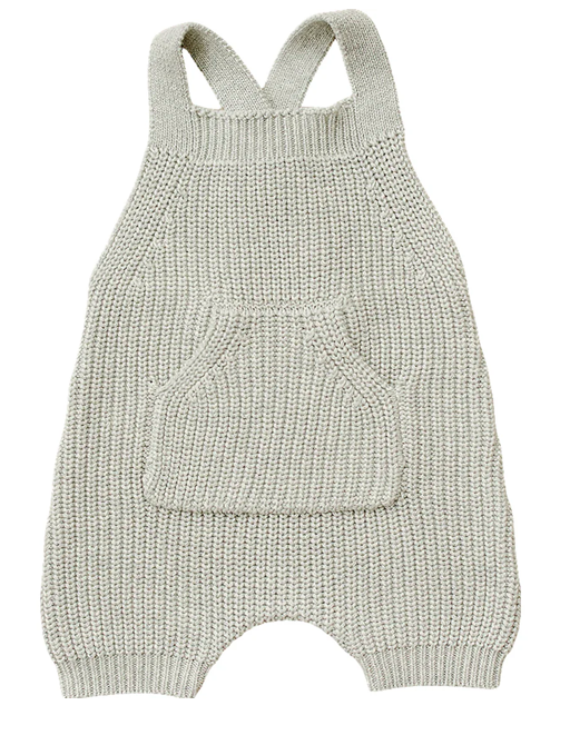 Heather Grey Pocket Knit Overalls