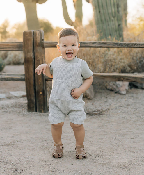 Heather Grey Pocket Knit Overalls