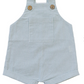Green Stripe Short Linen Overalls