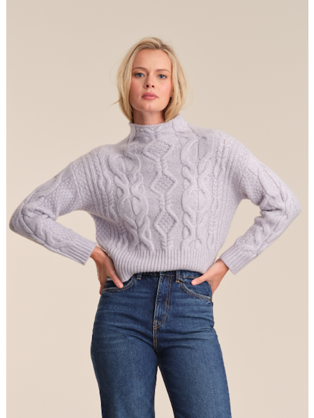 Reba Cable Funnel Neck Pullover