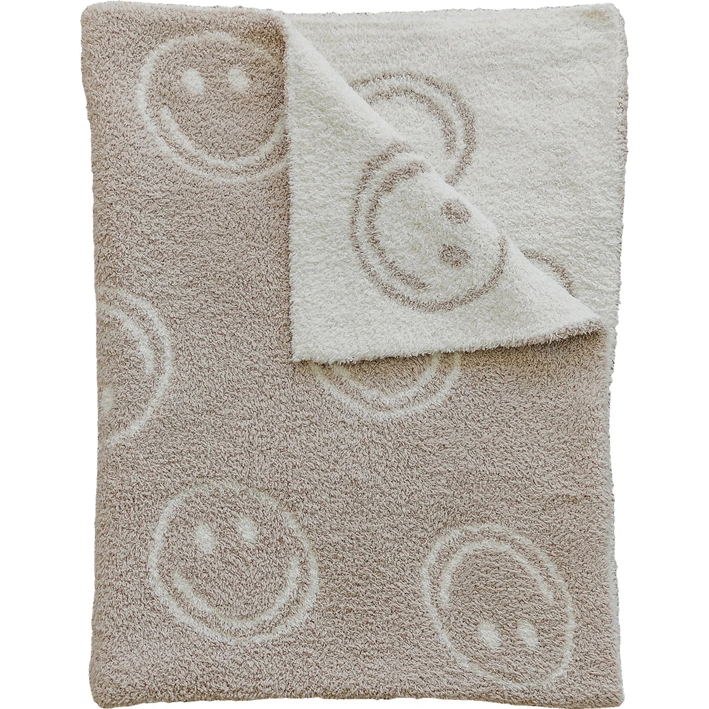Mebie Baby Smiley Taupe Plush Blanket