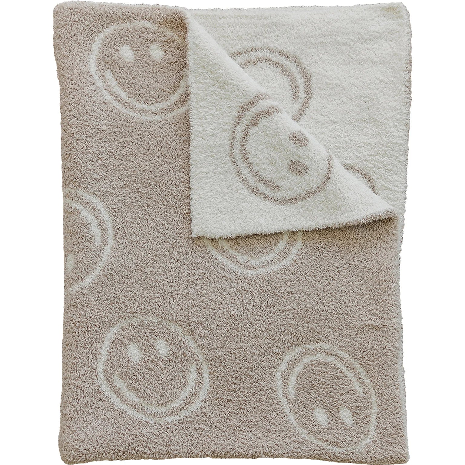 Mebie Baby Smiley Taupe Plush Blanket
