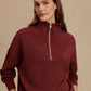 Varley Hawley Half Zip New Maroon
