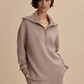 Varley Larson Half Zip Sweat- Taupe Marl
