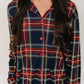 Adult Christmas Plaid Collared Pajama Set