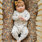 Floral Long Sleeve Button Romper
