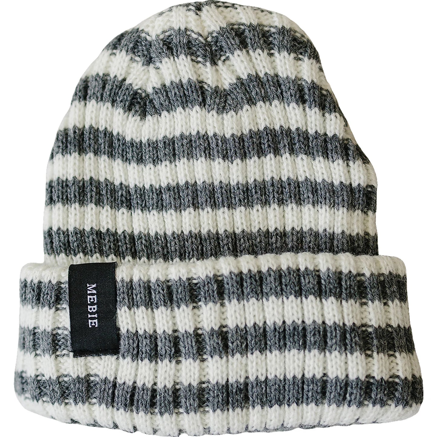 Grey & White Chunky Knit Beanie