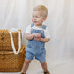 Blue Stripe Short Overalls