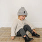 Grey & White Chunky Knit Beanie