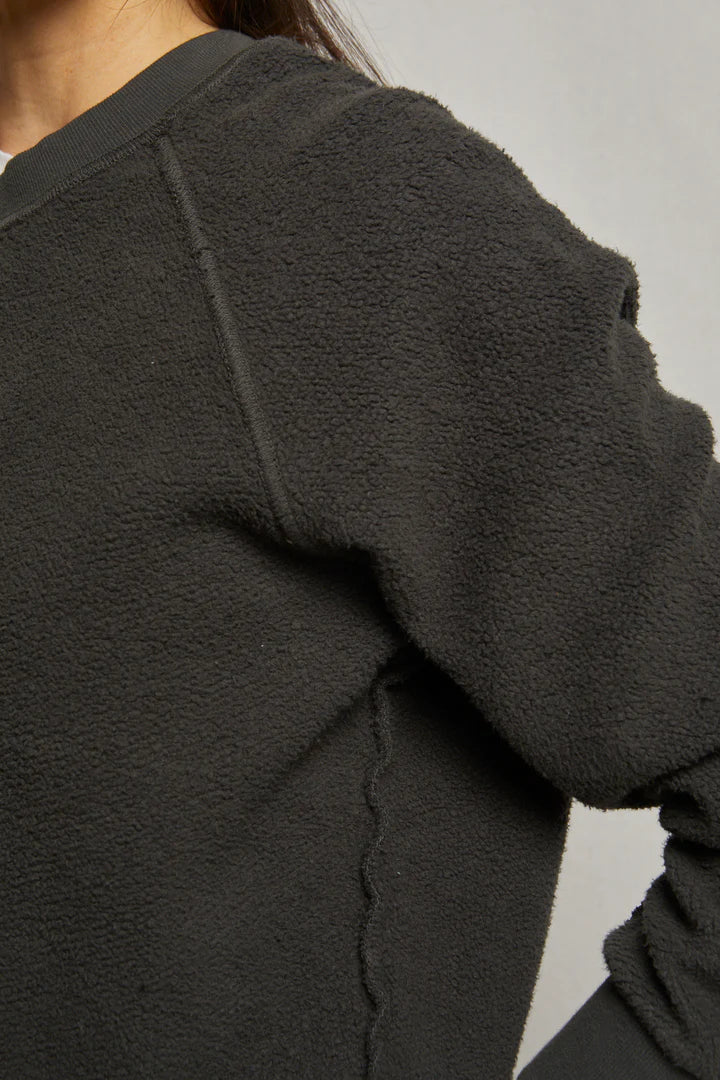 Ziggy Inside Out Cotton Fleece Sweatshirt- Vintage Black