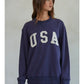 Cotton French Terry Crew Neck USA Pullover