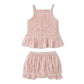 Organic Smocked Top And Bloomer Set - Coral Stripes