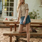 Front Tie Gingham Top