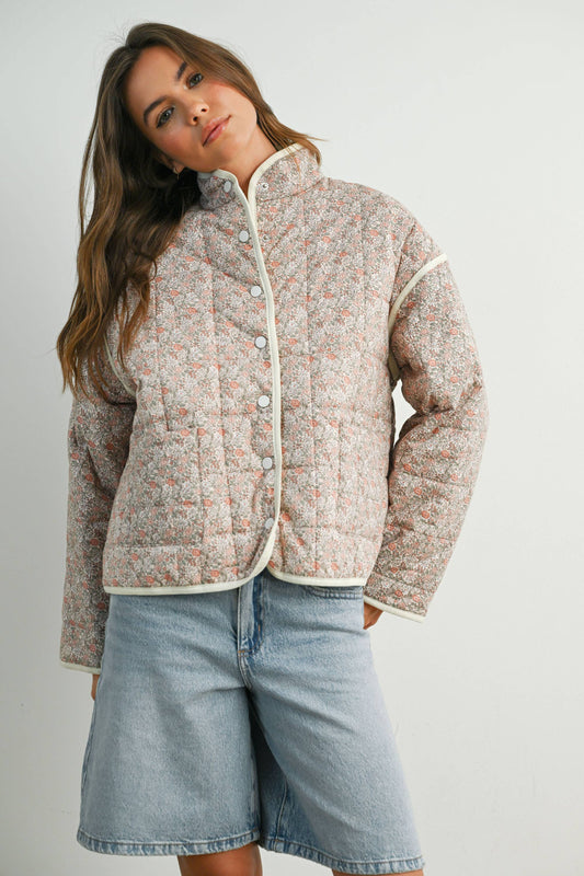 Quilted Jacket- Boho Print