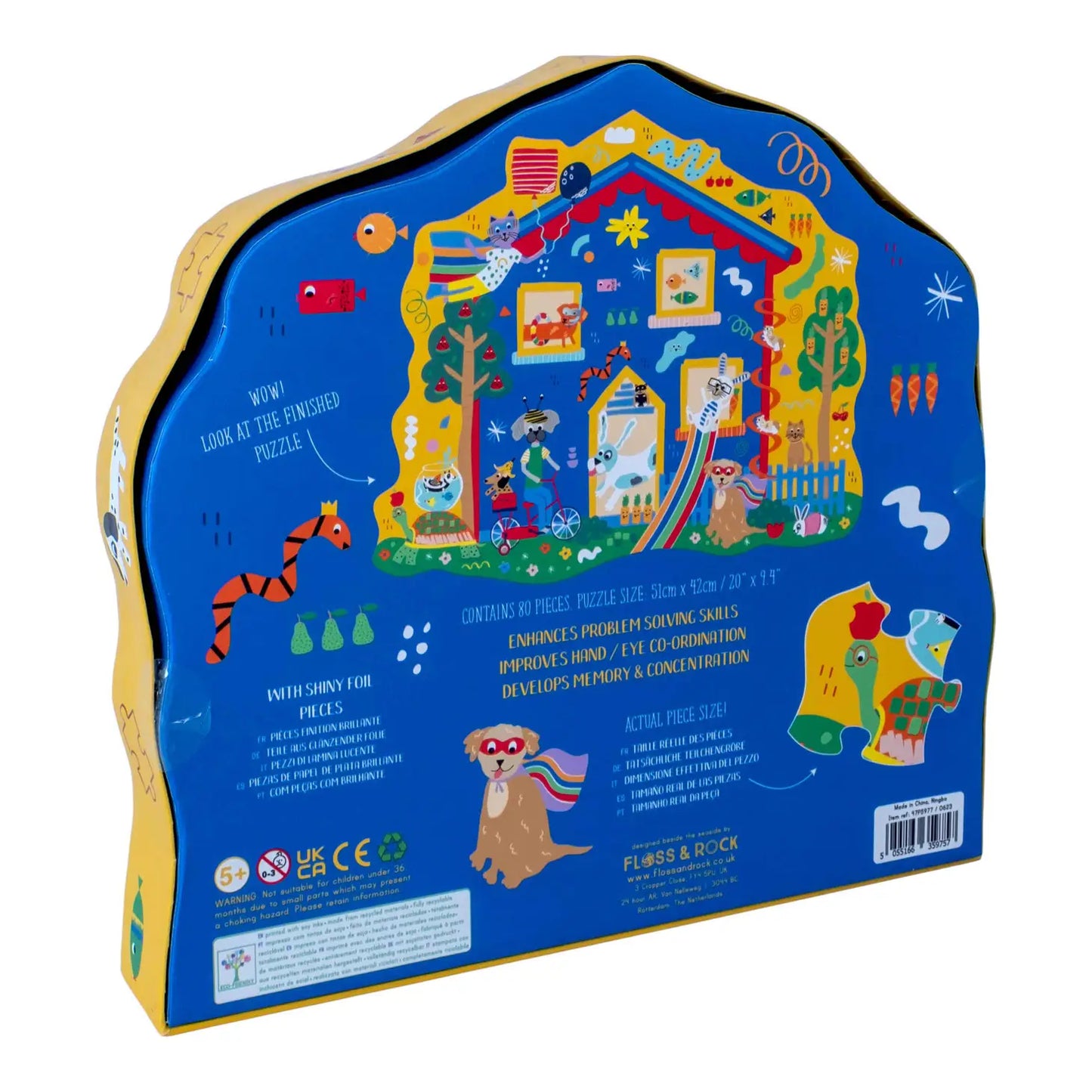 Pets 80pc "Pet House" Shaped Jigsaw with Shaped Box - Lulie