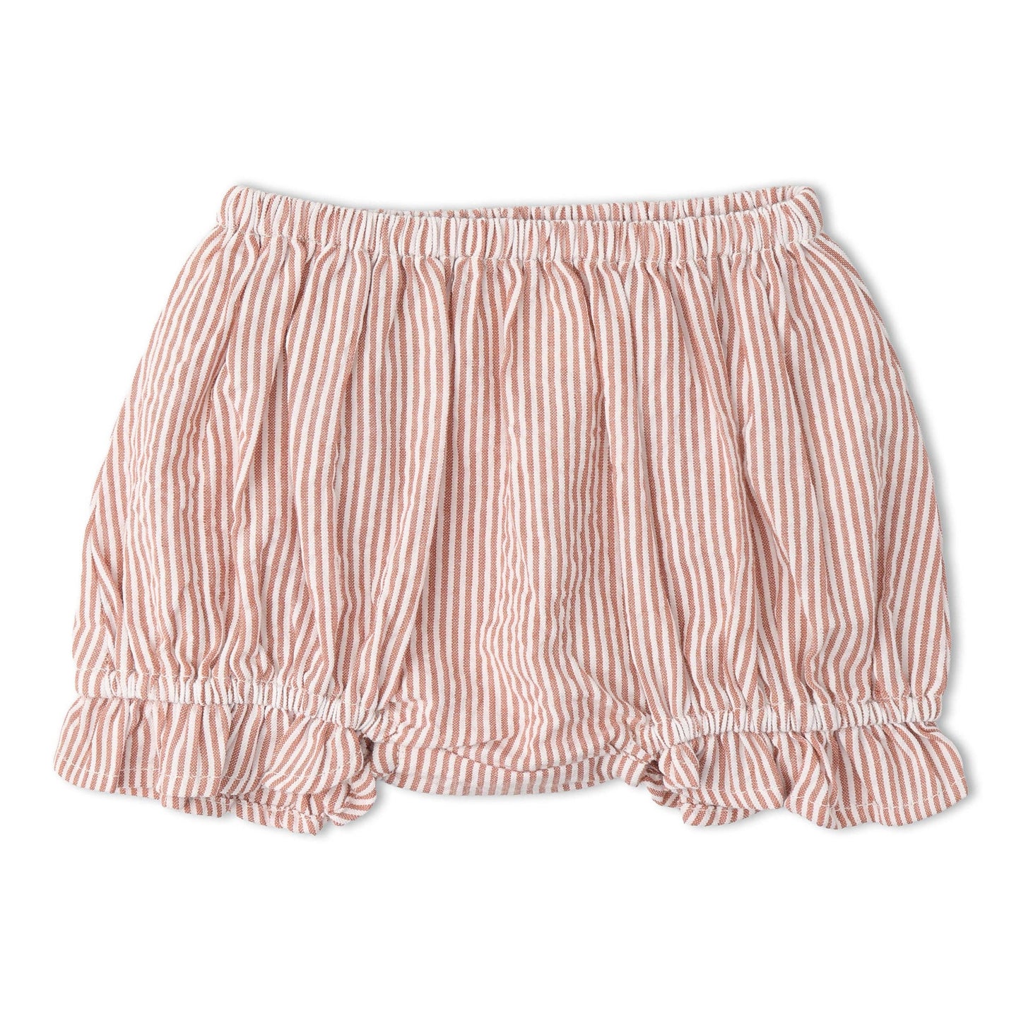Organic Smocked Top And Bloomer Set - Coral Stripes