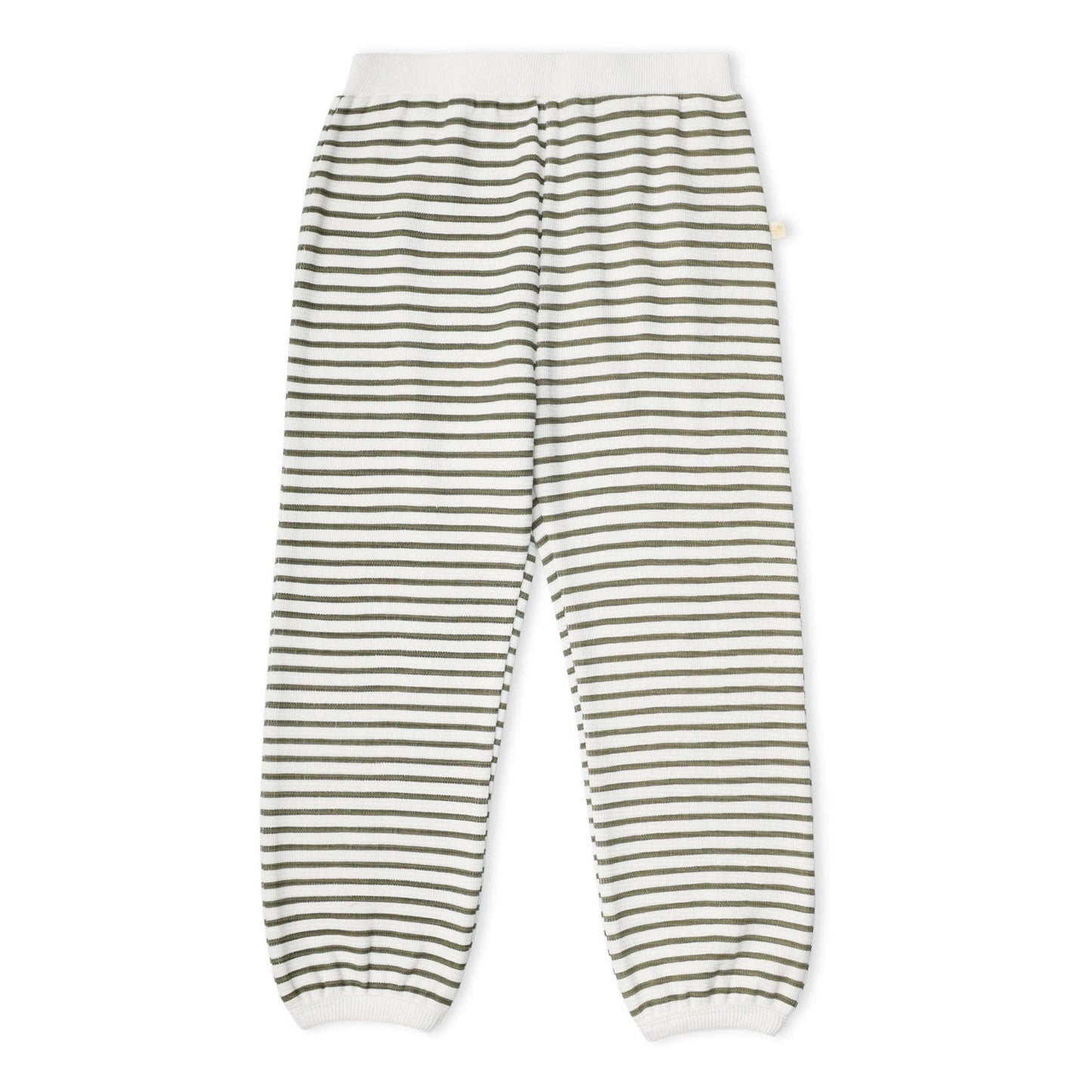 Organic Tee & Pant Slouch Set - Olive Stripes