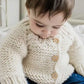 Natural Garter Stitch Cardigan Sweater