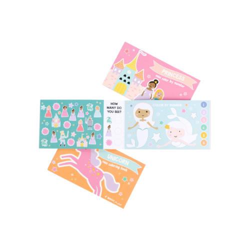 Set of 3 Pink Kids’ Activity Books - Travel & On-the-Go Fun