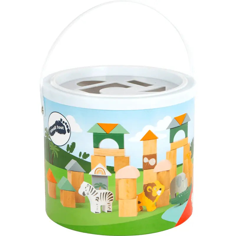 Pastel Building Blocks Safari Theme 50 Piece Play