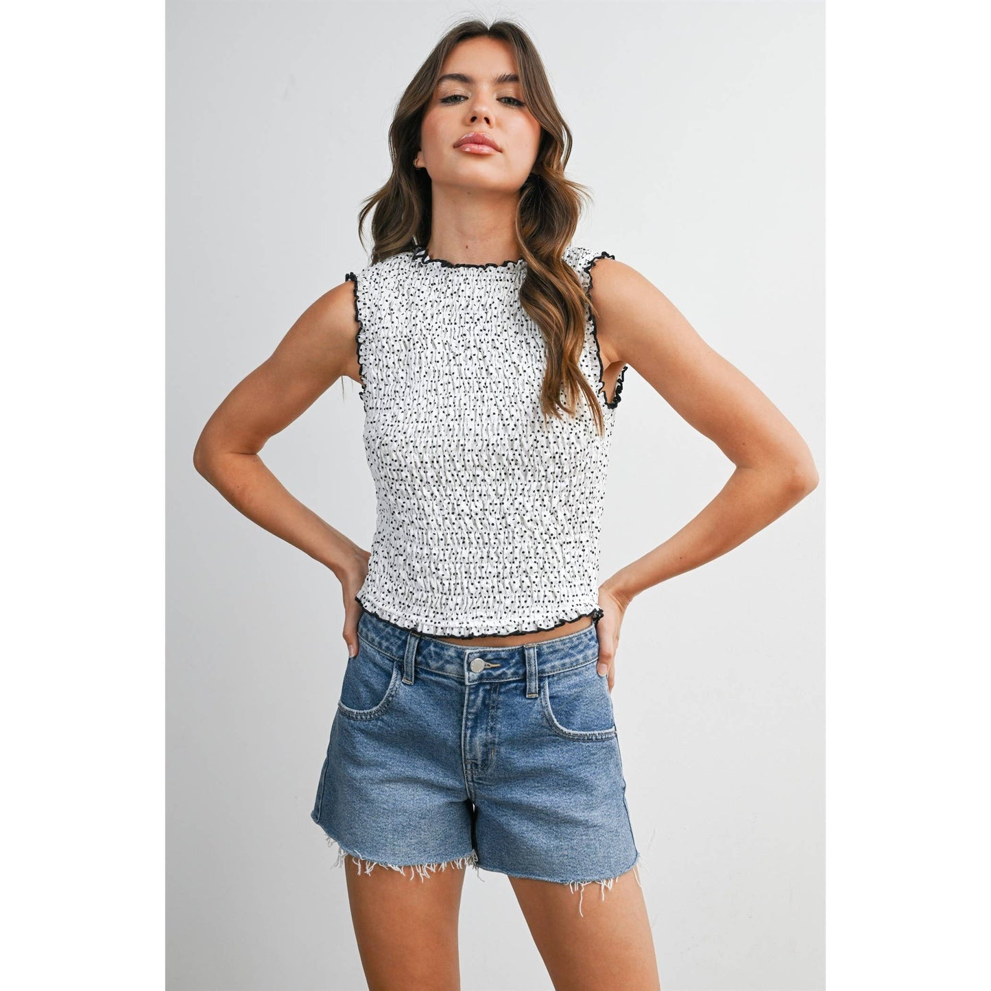 Ruched Ribbon-Back Blouse