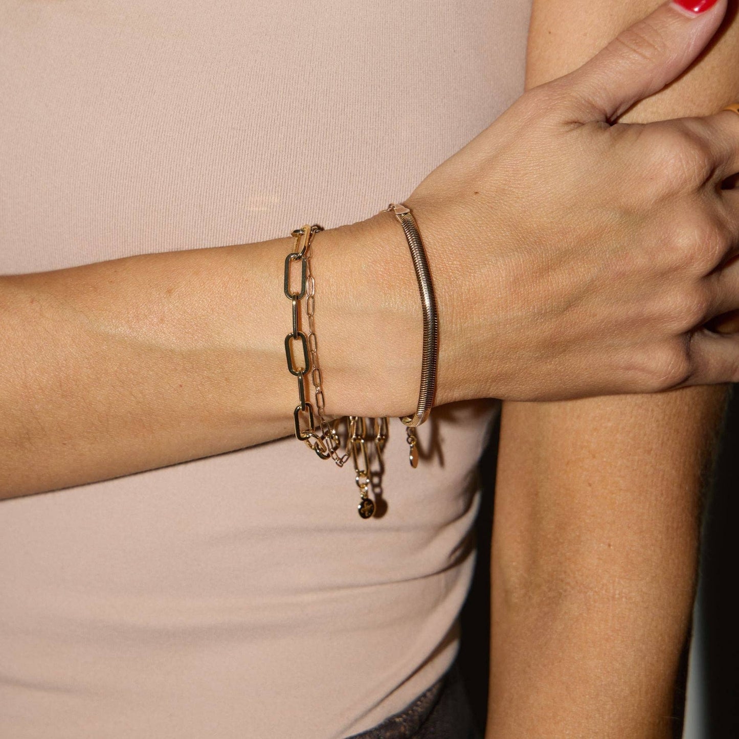 Gold Paper Clip Chain Bracelet