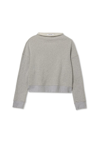 Arden French Terry Mock Neck- Heather Grey