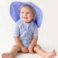 Baby Boys Periwinkle Blue Seersucker Short Sleeve One Piece Rash Guard