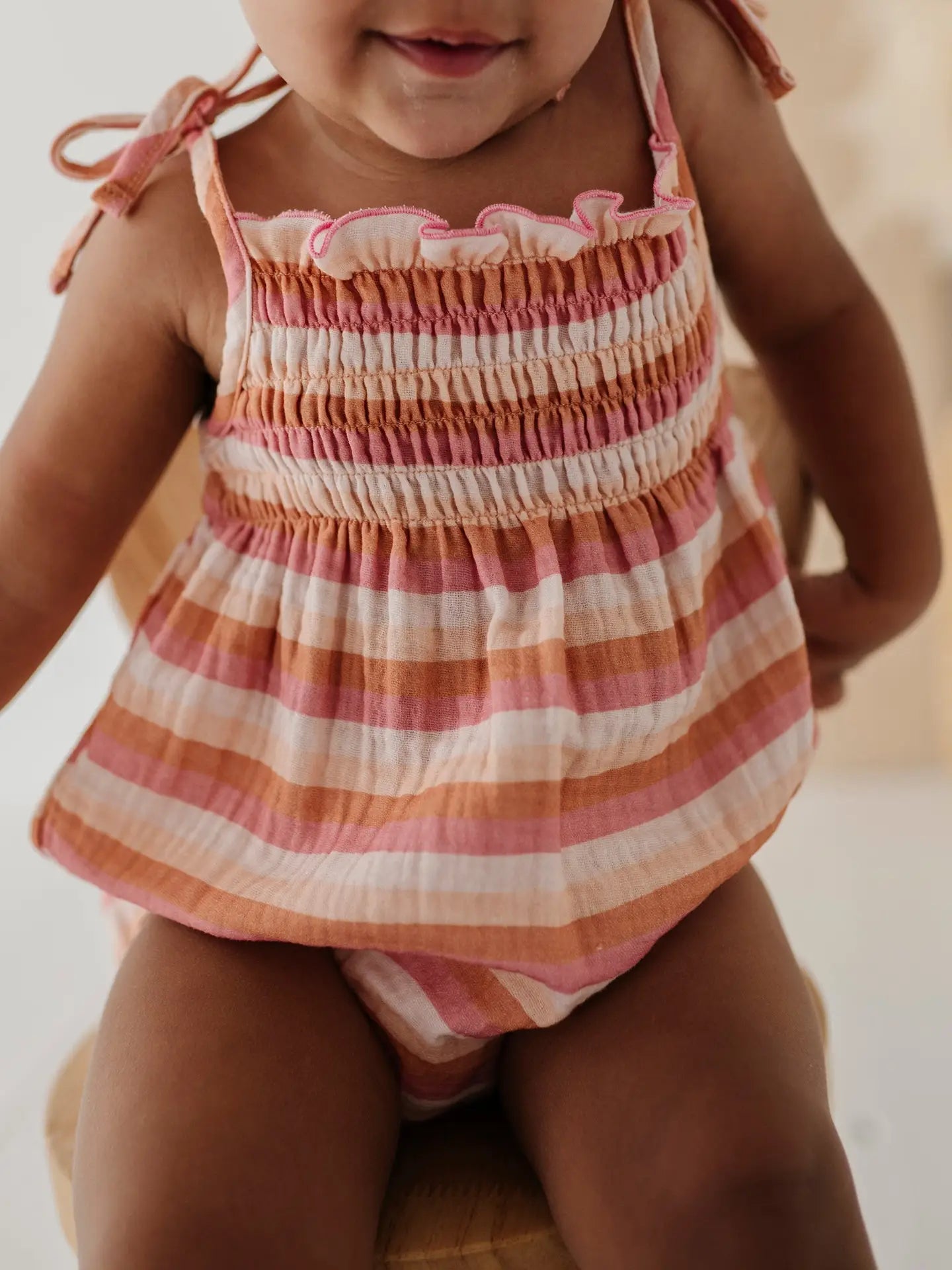 Baby Tie-Smocked Bodysuit