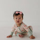 Long Sleeve Zip Romper- Sketched Daisy