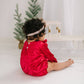 Hayley Romper- Red Crushed Velvet