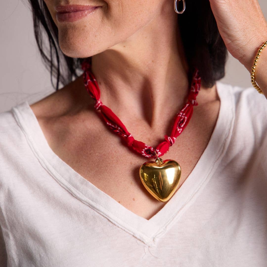 Red Bandana Charm Necklace
