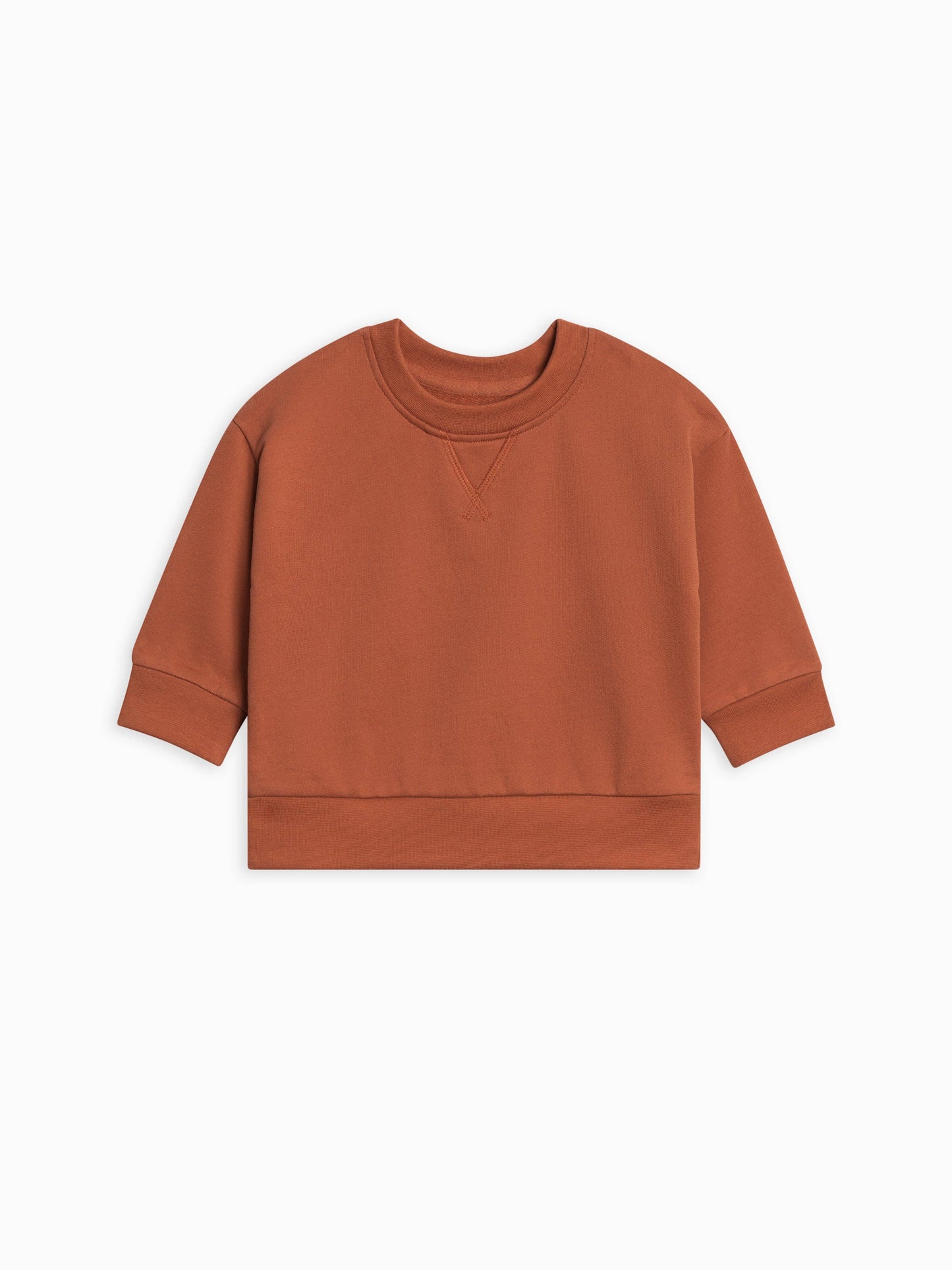 Quinn French Terry Relaxed Pullover Sweatshirt- Copper