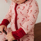 Long Sleeve Zip Romper Bamboo- Candy Cane