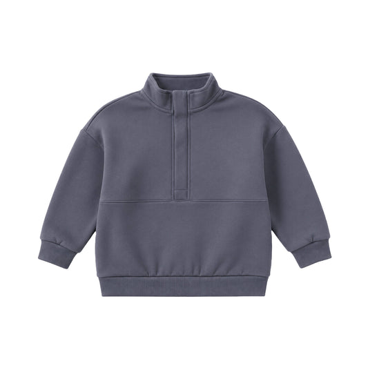 Jae Fleece Blocked Half Zip Pullover - Steel