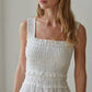 Eyelet Smocked Sleeveless Mini Dress
