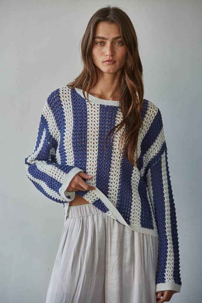 Crochet Striped Top