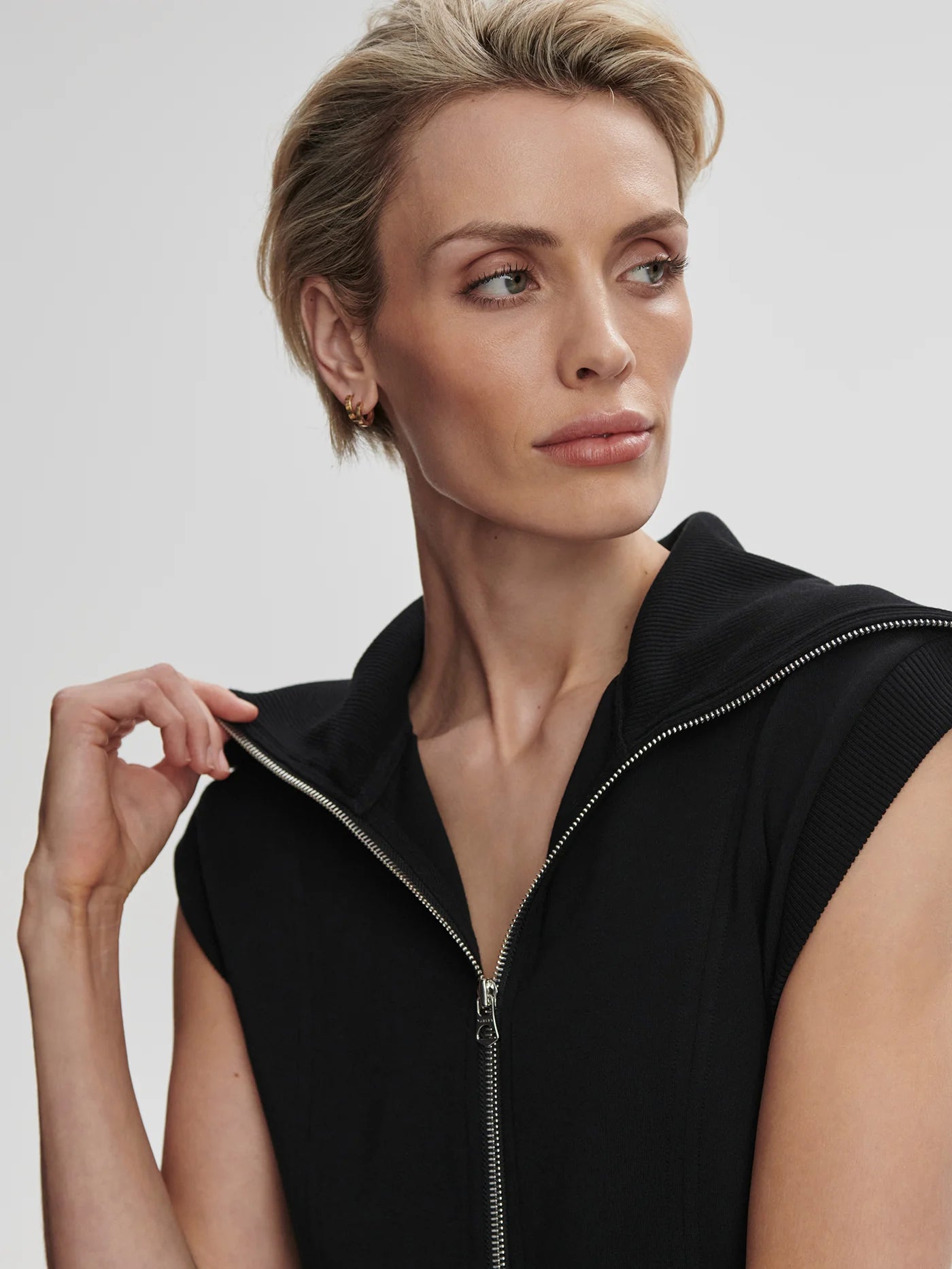 Rebecca Zip-Through Dress- Black