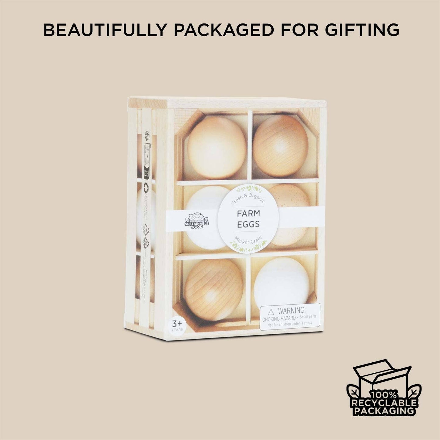 Farm Eggs Wooden Market Crate
