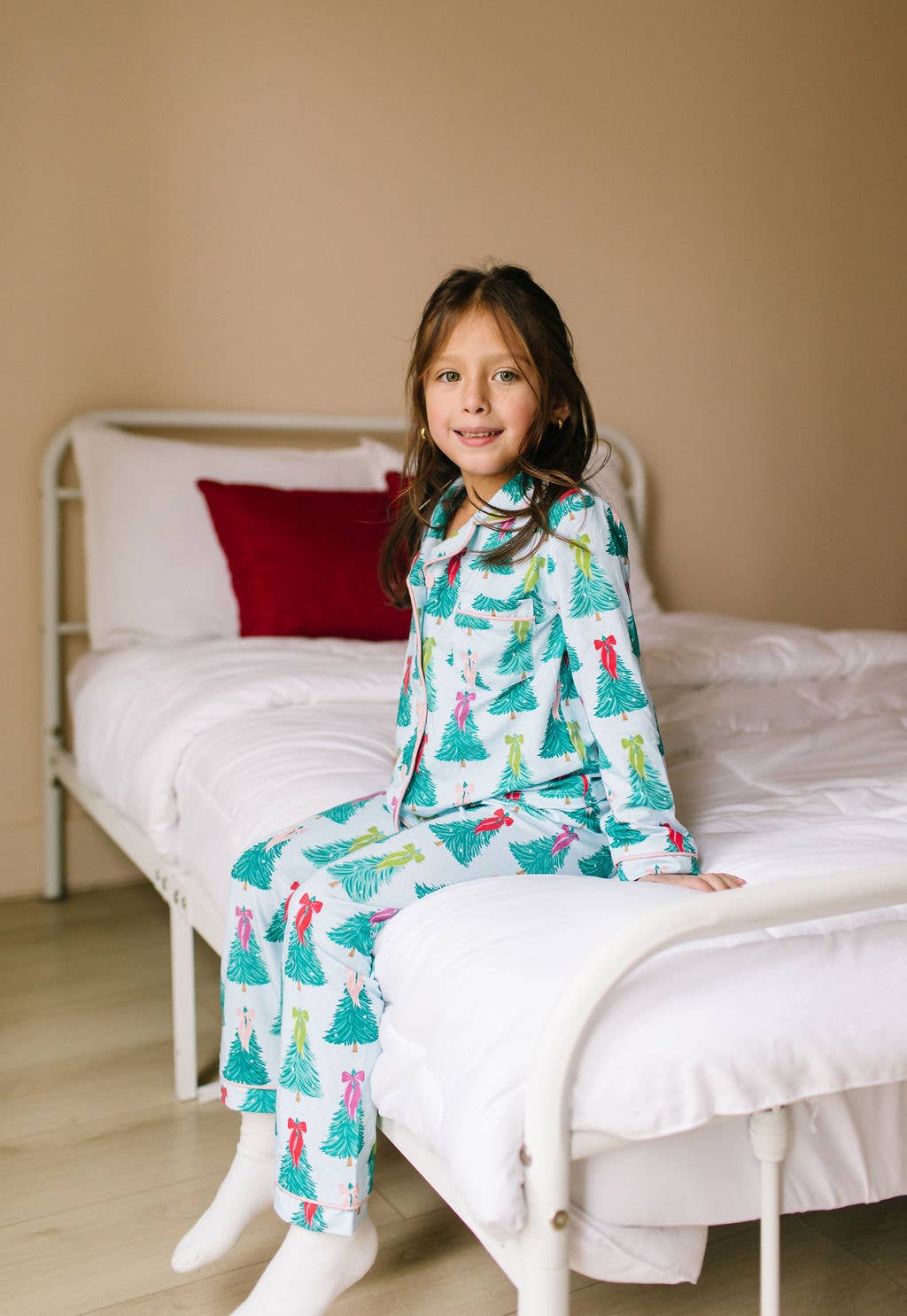 Button Up PJ Set- Trim The Tree