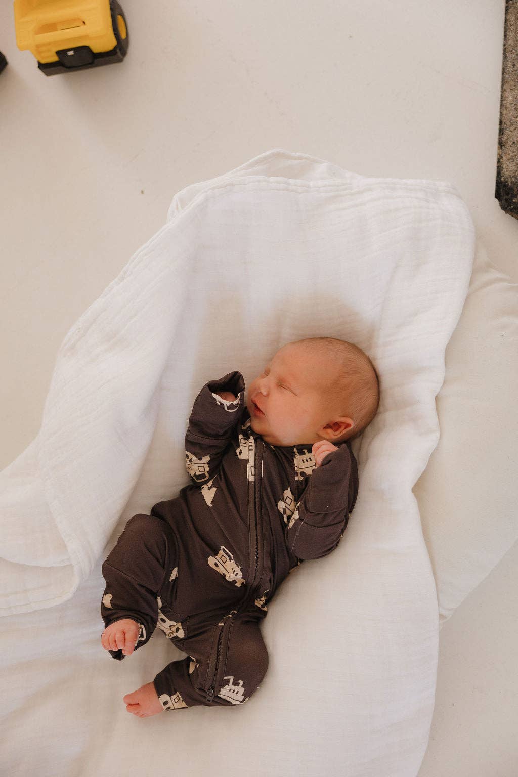 Bamboo Zip Pajamas- Bulldozer