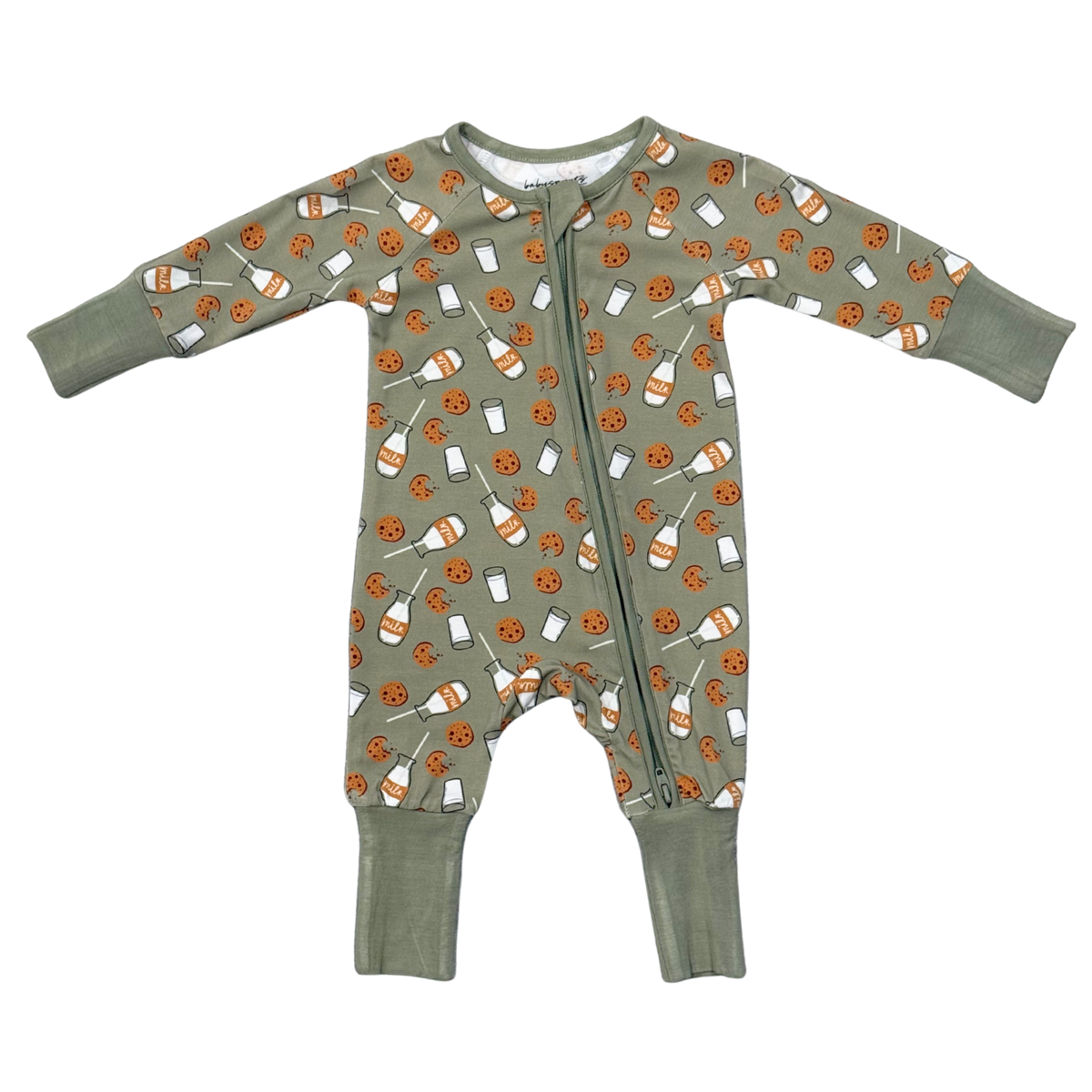 Bamboo Zip Romper- Cookies 'n Milk
