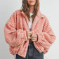Fall Collared Puffer Jacket - Terracotta