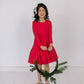 Gwendolyn Ruffle Dress- Scarlet