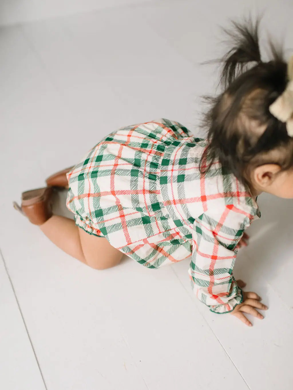 Thalia Poplin Romper in Classic Plaid