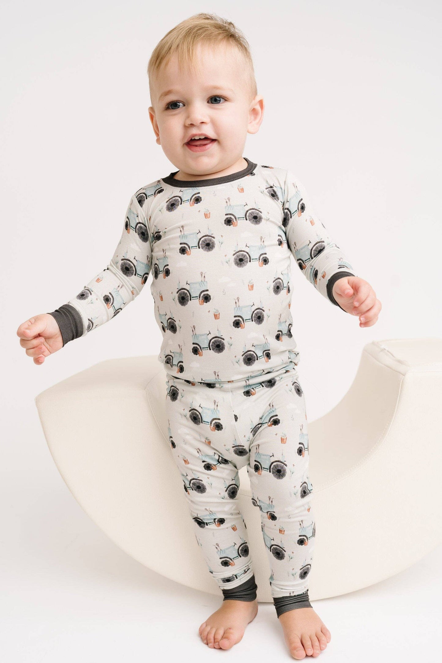 Blue Tractor Bamboo Set