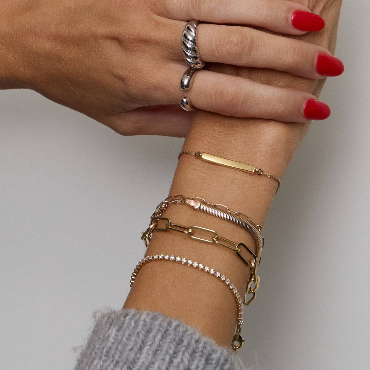 Gold Paper Clip Chain Bracelet
