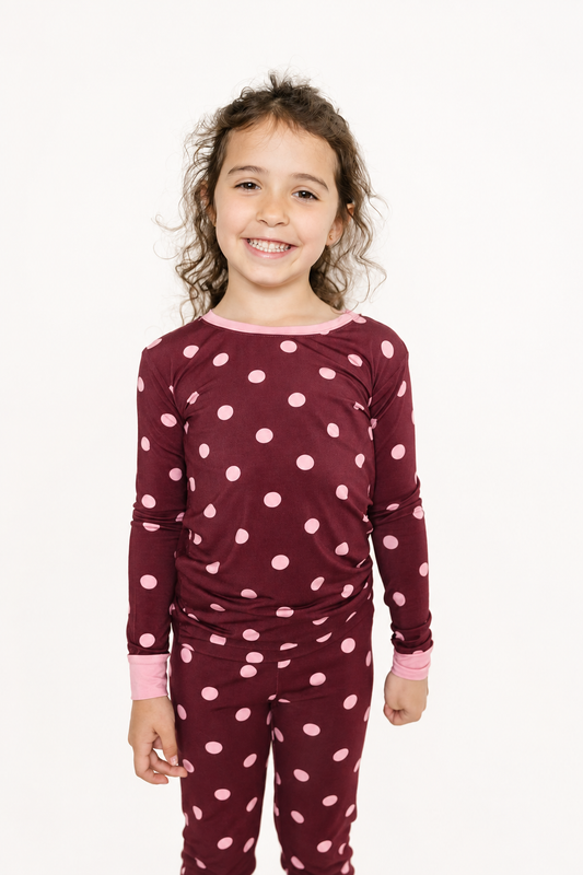 Mulberry Polkadot Bamboo Set