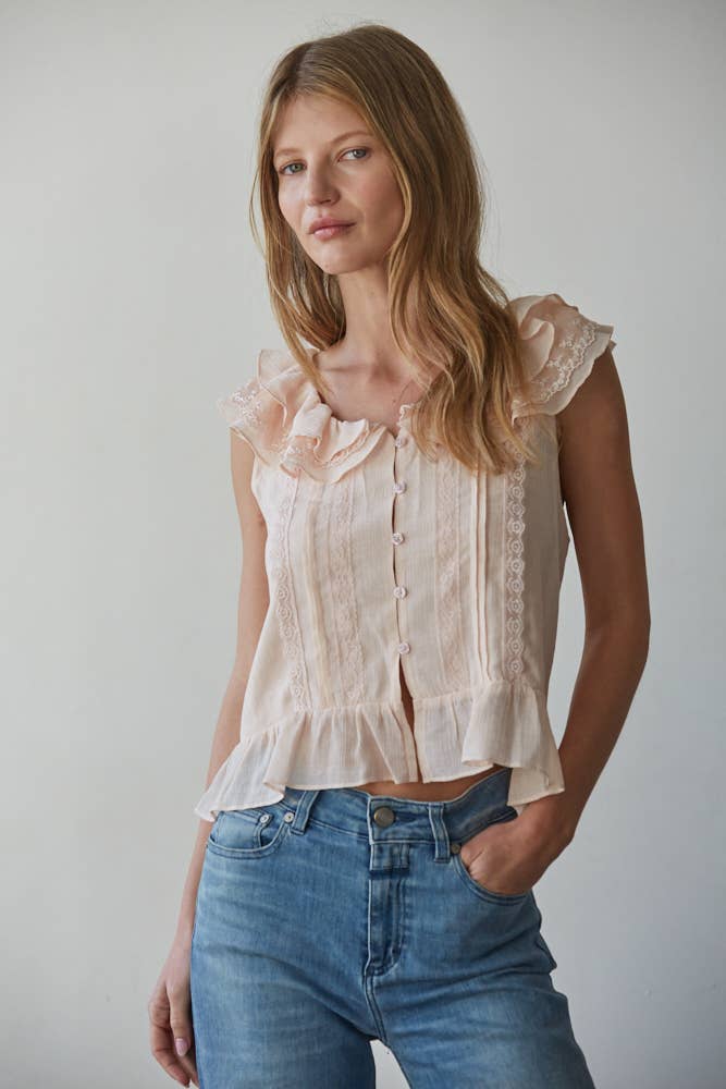 Ruffle Collar Top