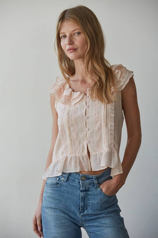 Ruffle Collar Top